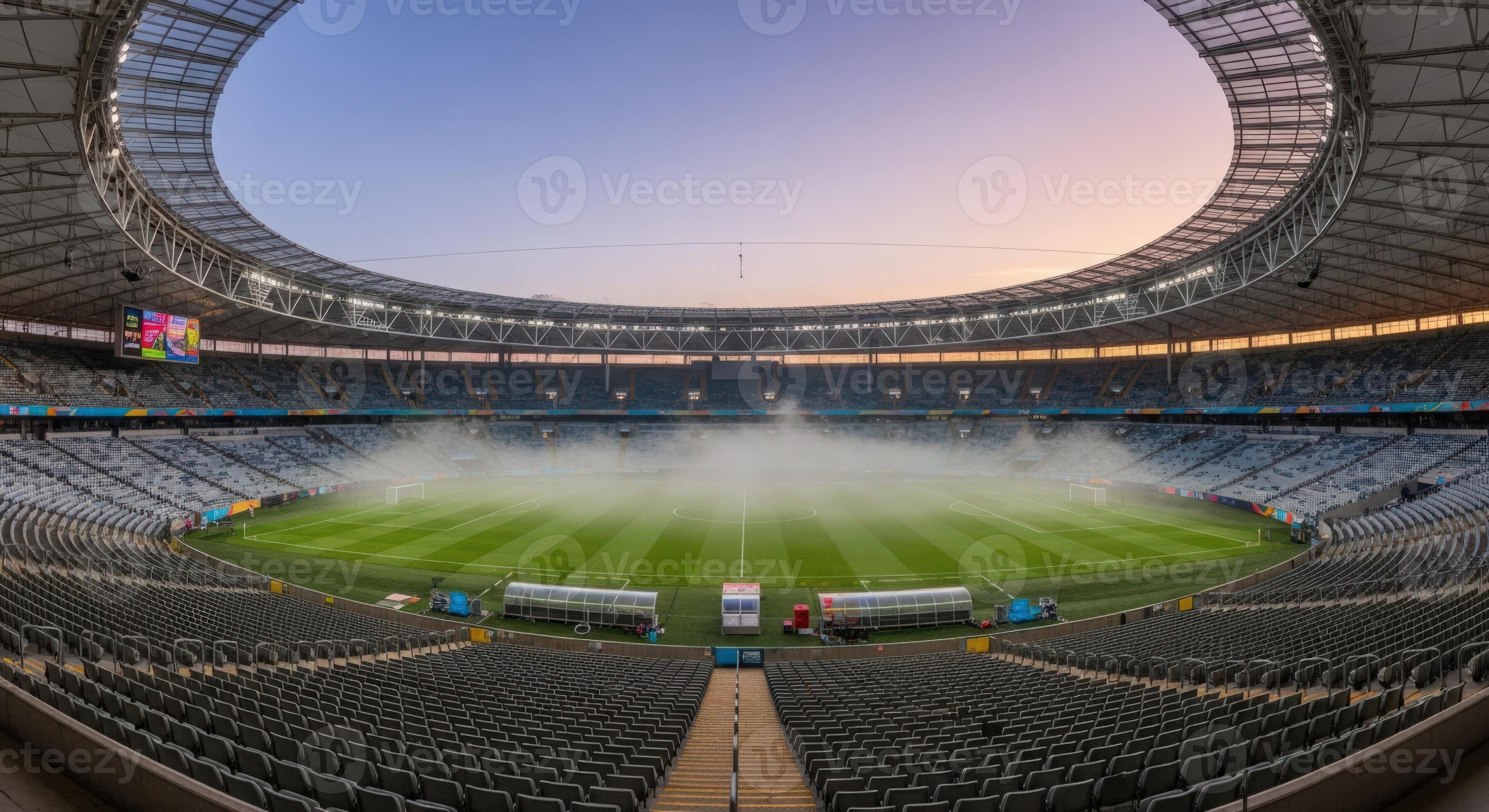 Flutlichtstimmung im Stadion am Abend